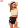 Spring/summer 2023 Sexy short Tops with lovely edge Lovely women Tops Yellow/Orange/White/Beige/Black female top
