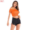Spring/summer 2023 Sexy short Tops with lovely edge Lovely women Tops Yellow/Orange/White/Beige/Black female top