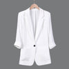 Spring summer autumn Cotton linen female thin white plus size blazer women Casual black coats fashion 2022 women's jacket slim