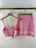 Spring/summer knit suit For women designer Sleeveless vest crop top High-waisted A-line skirt slim 2-piece suit