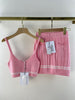 Spring/summer knit suit For women designer Sleeveless vest crop top High-waisted A-line skirt slim 2-piece suit