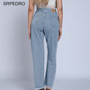 Srpedro Wide Leg Jeans For Women High Waist Plus Size Loose Three Buttons Tassel Denim Pants Daily Casual Baggy Trousers