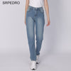 Srpedro Plus Size Straight Jeans Women's Mid Waist Full Length Denim Pants Minimalist Comfortable Boyfriend Style Trousers 2022