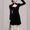 Stain mini black Dress one piece korean ladies long Sleeve cabaret party Sexy formal Dresses for women
