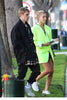 Star Hailey Bieber The Same Fluorescent Green Casual Trend Suit Coat Women's 2023 Autumn Single-Breasted Jacket Blazer