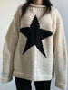 Star Pattern Winter Pullover Women Casual Loose Knitted Sweater White Long Sleeve Knitwear Female O-Neck Warm Jumper