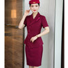 Stewardess Uniform Career Women Professional Suits Summer Temperament Slim Formal Blazer And Skirt Office Ladies Work Wear
