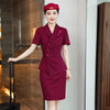 Stewardess Uniform Career Women Professional Suits Summer Temperament Slim Formal Blazer And Skirt Office Ladies Work Wear