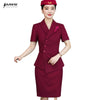 Stewardess Uniform Career Women Professional Suits Summer Temperament Slim Formal Blazer And Skirt Office Ladies Work Wear