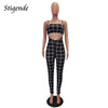 Summer Womens Two Piece Jumpsuit Ladies Back Zipper Spaghetti Strap Jumpsuit Crop Top and Pants 2 Pcs Set Outfits