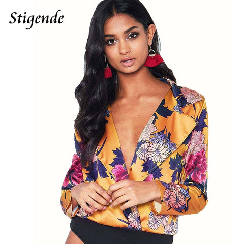 Blazer Feminino Plus Size Casual Floral Print Women Blazers and Jackets Long Sleeve Top Boho Style Lady Clothing