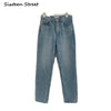 Straight Boyfriend Jeans for Women Vintage Y2K Aesthetic Style Korean Denim Trousers Female Button Zipper Washed 2022