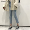 Straight Boyfriend Jeans for Women Vintage Y2K Aesthetic Style Korean Denim Trousers Female Button Zipper Washed 2022