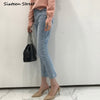 Straight Boyfriend Jeans for Women Vintage Y2K Aesthetic Style Korean Denim Trousers Female Button Zipper Washed 2022