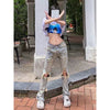 Straight Jean Femme Girl Hip hop High Street Girl  Y2k  Wide Leg Jeans Ripped Baggy Jeans For Women Loose Pants Streetwear