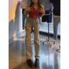 Straight Jean Femme Girl Hip hop High Street Girl  Y2k  Wide Leg Jeans Ripped Baggy Jeans For Women Loose Pants Streetwear