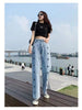 Straight Jean Femme Girl Hip hop High Street Girl  Y2k  Wide Leg Jeans Ripped Baggy Jeans For Women Loose Pants Streetwear