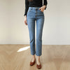 Straight Jeans Women 2022 Chic Korean Slim Denim Jeans Trousers Ankle Length Ladies Capris High Waist Push Up Mom Jeans