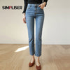 Straight Jeans Women 2022 Chic Korean Slim Denim Jeans Trousers Ankle Length Ladies Capris High Waist Push Up Mom Jeans