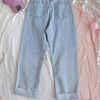 Straight Jeans Women Lovely Japan Style High Waist Teens Denim Trouser Full Length Ins Popular Summer Leisure Ladies Streetwear