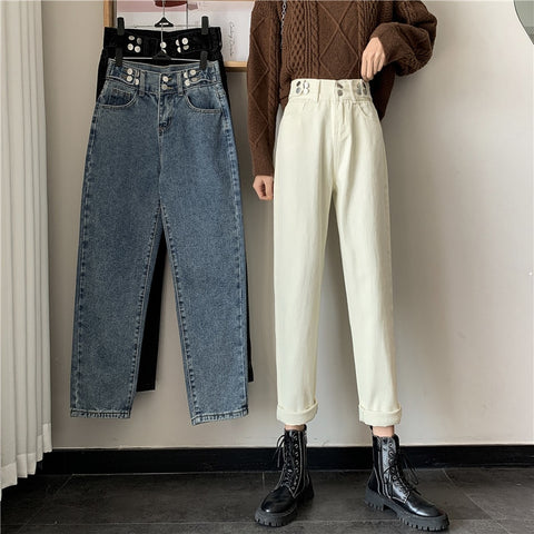 Straight Jeans Women's Autumn 2022 High Waist Thin Loose And Versatile Black Wide Leg Long Pants