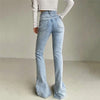Straight Jeans for Women High Waist Classic Retro Sexy Washed Pants Blue Splits at Ankles slim Denim Long Pante 2022