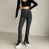 Straight Jeans for Women High Waist Classic Retro Sexy Washed Pants Blue Splits at Ankles slim Denim Long Pante 2022