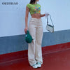 Straight Leg Beige Jean Pants Women Wide Leg Mom Y2K Pant Summer Classic Streetwear Baggy Trousers High Waist Loose Jean
