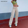 Straight Leg Beige Jean Pants Women Wide Leg Mom Y2K Pant Summer Classic Streetwear Baggy Trousers High Waist Loose Jean