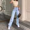Straight Leg Jeans For Women High Waist Loose Fit Jeans Blue Wash Casual Denim Trousers 2022 Baggy Jeans Mom Pants New