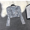 Street Joker Short Edition Sequins Small Suit Sparkling Bead Piece Suit Small Jacket Tank Top Jazz Dance Performance