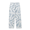 Street Tie Dye High Waist Jeans Women Autumn Style Korean Harajuku Splash Ink Straight Loose Wide Leg Jeans Female