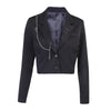 Street Punk Blazer Women Long Sleeve Pin Chain Suit Jacket Dark Black Goth Sexy Office Lady Loose Tumblr Clothes