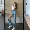 Street Style Wide-Leg Women'S Jeans High-Waisted Pants Sexy Elegant Ladies Jeans Detachable Trousers Women