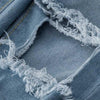 Street Style y2k Sexy Mid Rise Distressed Trouser Stretch Skinny Hole Denim Pencil Pants Blue Ripped Jeans for Women baggy jeans