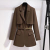Street Women Blazer 2023 Design Sense Niche Loose Belt Suit Jacket Waist Windbreaker Female Blazer With Lining Trend