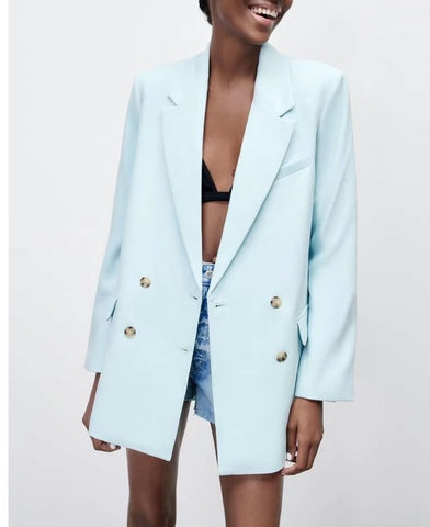 Street all-match beauty simple style women's urban casual loose drape suit jacket