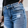 Streetwear Jeans Long Pants Skinny Pockets Trousers Ripped Hole High Waist Denim Skinny Women Jeans for Daily Life Pants