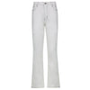 Streetwear Joggers Women Straight Jeans Vintage High Waist Cargo Denim Trousers Casual White Split Mom Jeans Cuteandpsycho