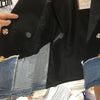 Streetwear Patchwork Woman Coat Denim Jacket Long Sleeve Spring Autumn Jean Coat Woman