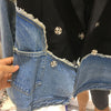 Streetwear Patchwork Woman Coat Denim Jacket Long Sleeve Spring Autumn Jean Coat Woman