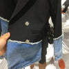 Streetwear Patchwork Woman Coat Denim Jacket Long Sleeve Spring Autumn Jean Coat Woman