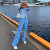 Streetwear Trend Jeans for Women Basic Loose High Waist Baggy Jeans Solid Cotton Zipper Fly Wide Leg Straight Pants