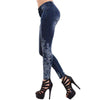 Stretch Embroidered Jeans For Women Elastic Flower Jeans Female Slim Denim Pants Pattern Jeans Pantalon Femme