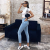 Stretch High Waist Jeans Women 2022 Skinny Slim Washed Trousers Female Denim Pencil Pants Elastic Ninth Pants
