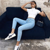 Stretch High Waist Jeans Women 2022 Skinny Slim Washed Trousers Female Denim Pencil Pants Elastic Ninth Pants
