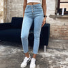 Stretch High Waist Jeans Women 2022 Skinny Slim Washed Trousers Female Denim Pencil Pants Elastic Ninth Pants