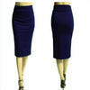Stretch Slim Knitted Skirts Womens High Elastic Package Hip Mid-Calf Solid Pencil Skirt Lady Rib Acrylic Maxi Skirts