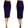 Stretch Slim Knitted Skirts Womens High Elastic Package Hip Mid-Calf Solid Pencil Skirt Lady Rib Acrylic Maxi Skirts