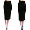Stretch Slim Knitted Skirts Womens High Elastic Package Hip Mid-Calf Solid Pencil Skirt Lady Rib Acrylic Maxi Skirts